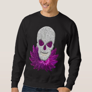 Abstract Fantasy Lacy Skull Goth Pink Eyes Sweatshirt
