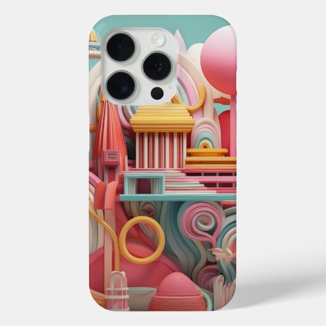 Abstract fantasy shapes in pastel colours Case-Mate iPhone case (Back)