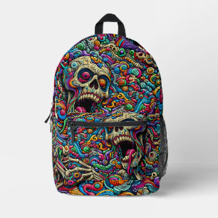 Abstract fantasy skull pattern printed backpack