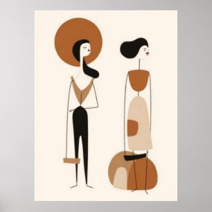 Abstract Fashion Figures Wall Art Minimalist