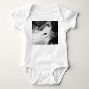 Abstract Fashion Woman Acrylic Painting Baby Bodysuit