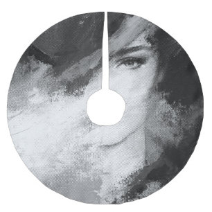 Abstract Fashion Woman Acrylic Painting Brushed Polyester Tree Skirt