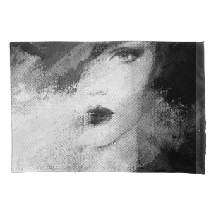 Abstract Fashion Woman Acrylic Painting Pillowcase