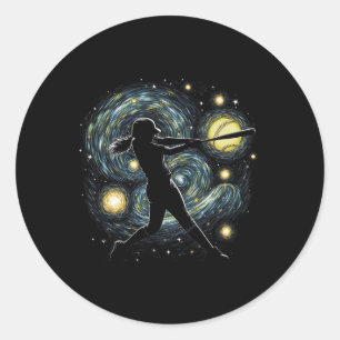 Abstract Fastpitch Softll Hitting Softll Into The Classic Round Sticker