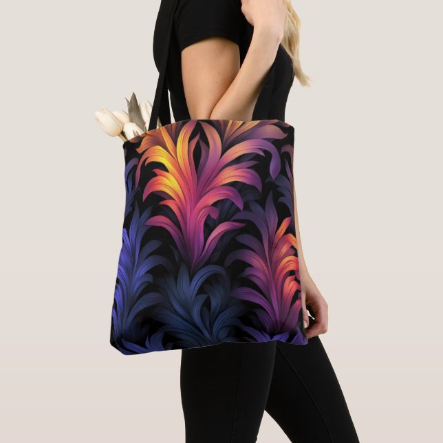 Abstract Feather Colours Tote Bag (Close Up)