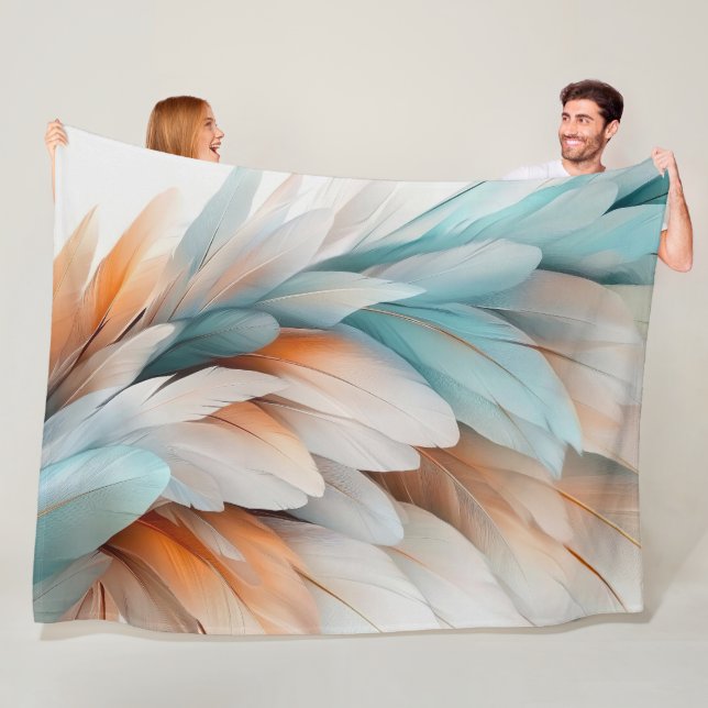 Abstract Feather Flow – Soft Elegance Fleece Blanket (In Situ)