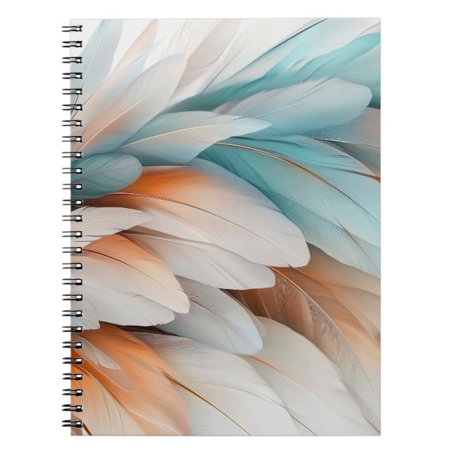 Abstract Feather Flow – Soft Elegance Notebook (Front)