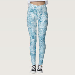 Abstract feathers and snowflakes leggings