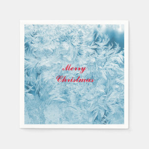 Abstract feathers and snowflakes napkin