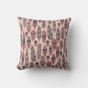 Abstract feathers: colourful vintage background. cushion