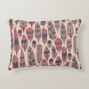Abstract feathers: colourful vintage background. decorative cushion