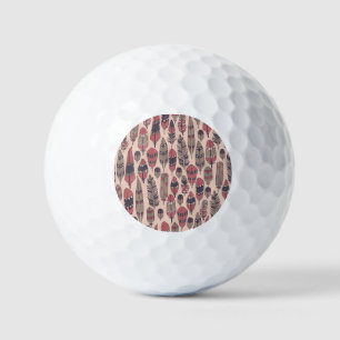 Abstract feathers: colourful vintage background. golf balls