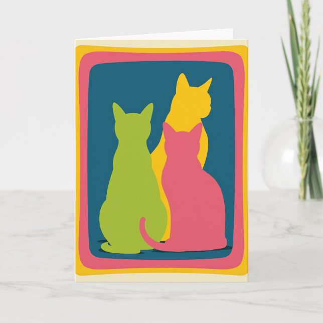 Abstract Feline Birthday Card (Front)