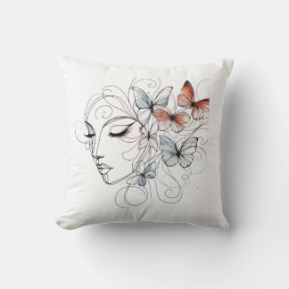 Abstract Female Art Throw Pillow