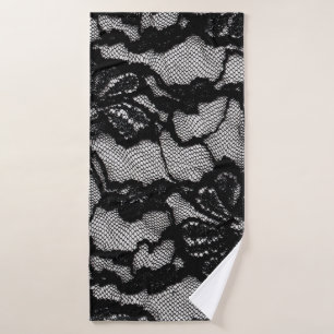 Abstract female black and white dress as backgroun bath towel
