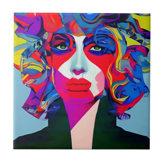 Abstract Female Ceramic Tile (Front)