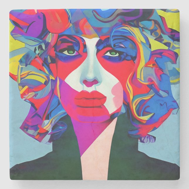 Abstract Female Stone Coaster (Front)