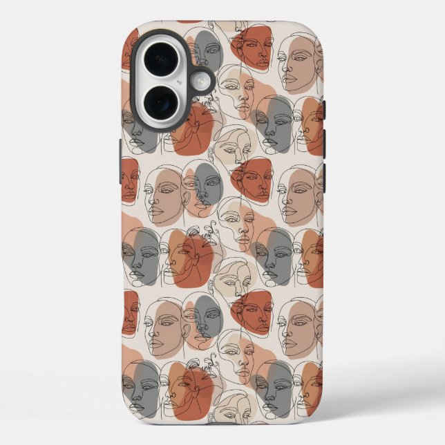 Abstract Feminine Face Pattern Case-Mate iPhone Case (Back)