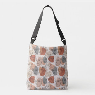 Abstract Feminine Face Pattern Crossbody Bag