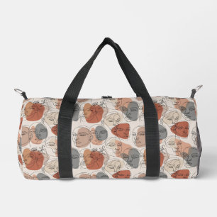 Abstract Feminine Face Pattern Duffle Bag