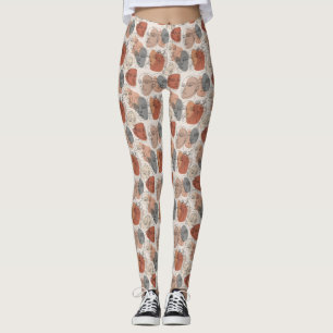 Abstract Feminine Face Pattern Leggings