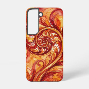 Abstract Fern Fire Watercolor Samsung Cases