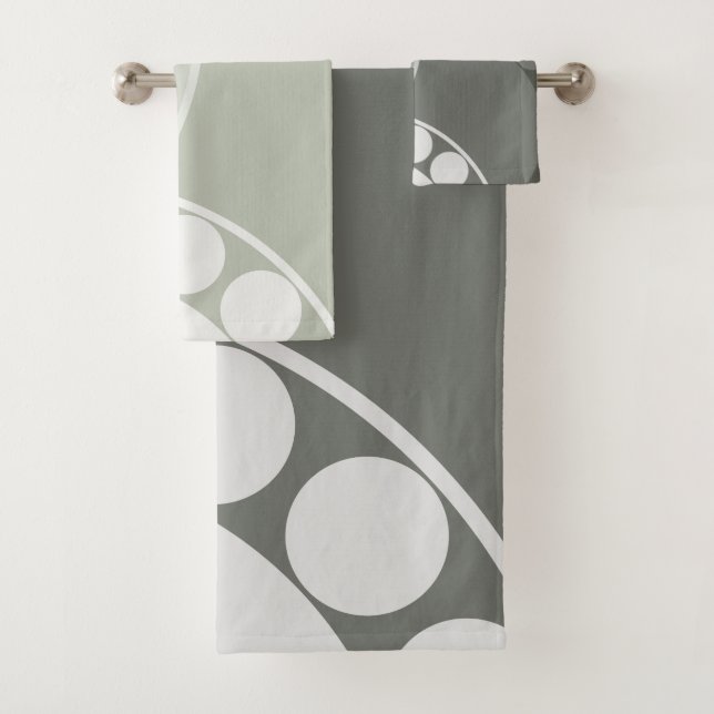 Abstract Fern Frond - Neutral Coloured - Towel Set (Insitu)