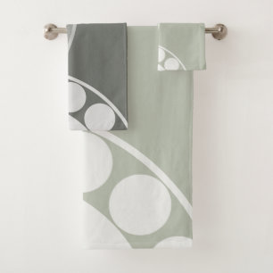 Abstract Fern Frond - Neutral Coloured - Towel Set