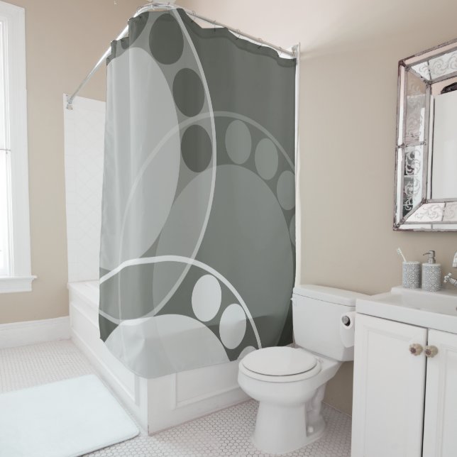 Abstract Fern Frond - Neutral - Shower Curtain (In Situ)