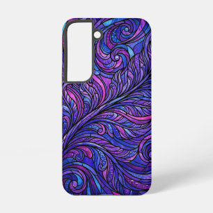 Abstract Fern Leaf Purple Samsung Cases