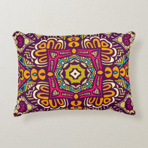 Abstract festive colourful grunge ethnic tribal pa decorative cushion