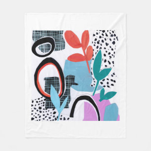 Abstract Field Trip Fleece Blanket