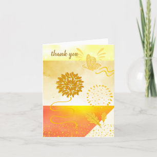 Abstract Fields of Gold Thank You Card
