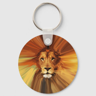 Abstract Fierce Lion Key Ring