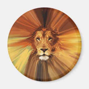 Abstract Fierce Lion Magnet
