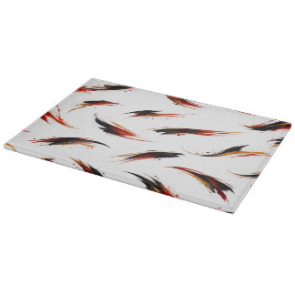Abstract Fiery Brush Strokes Pattern Cutting Board