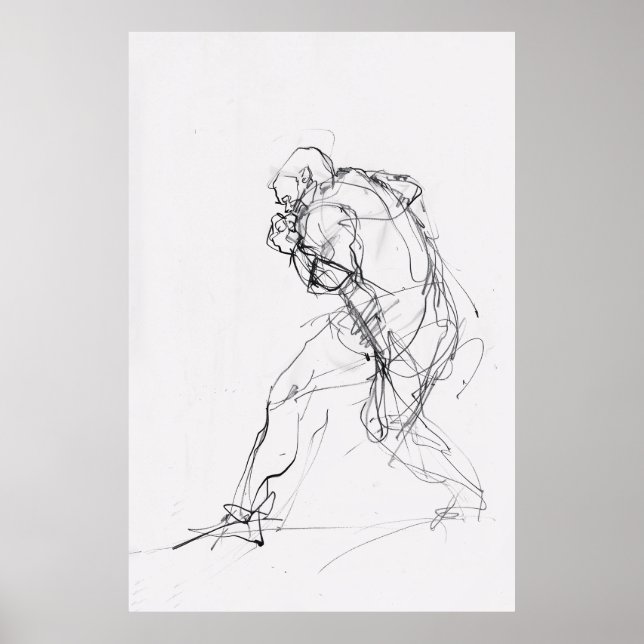 Abstract Figure in Motion Sketch - Poster (Front)
