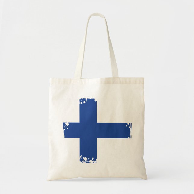 Abstract Finland Flag, Finnish Colours Tote Bag (Front)