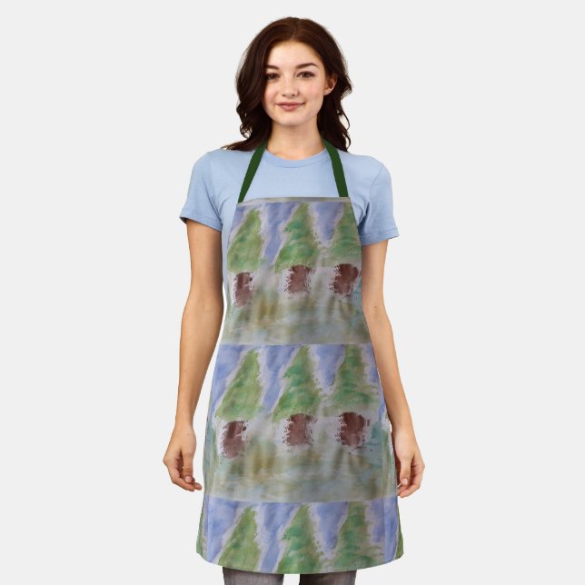 Abstract Fir Trees Apron (Worn)