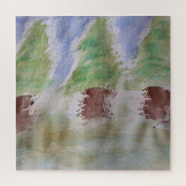 Abstract Fir Trees Jigsaw Puzzle (Vertical)