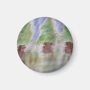Abstract Fir Trees Magnet