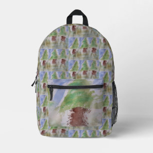 Abstract Fir Trees Printed Backpack