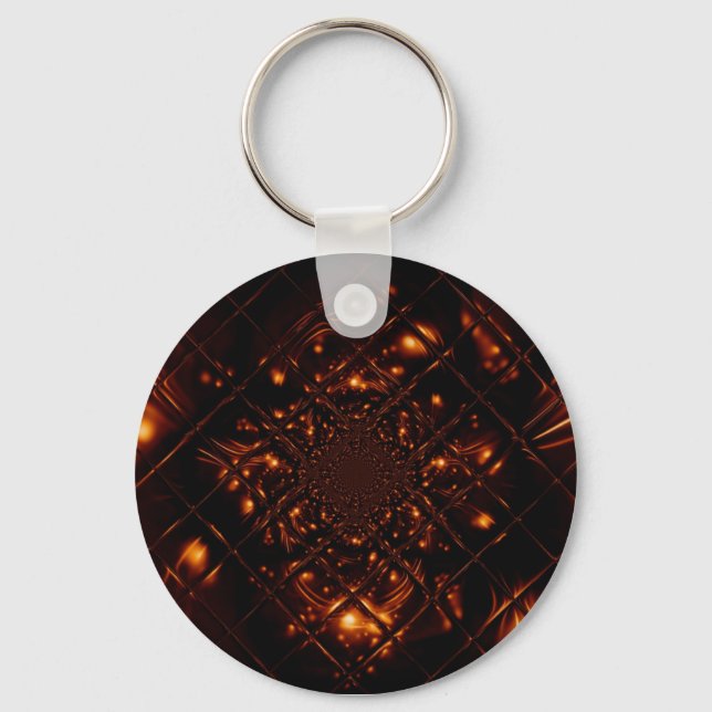 Abstract Fire Glass Fractal Key Chain (Front)