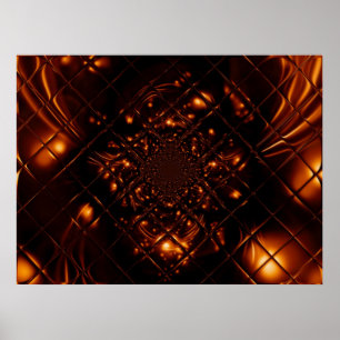 Abstract Fire Glass Fractal Poster
