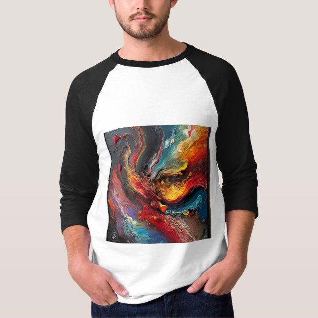 "Abstract Firestorm Art T-Shirt" T-Shirt (Front)