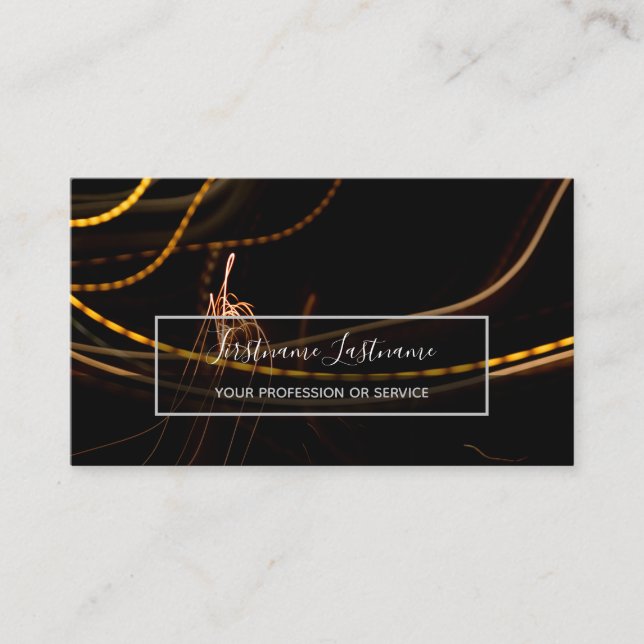 Abstract fireworks rain long exposure sparkler bus business card (Front)