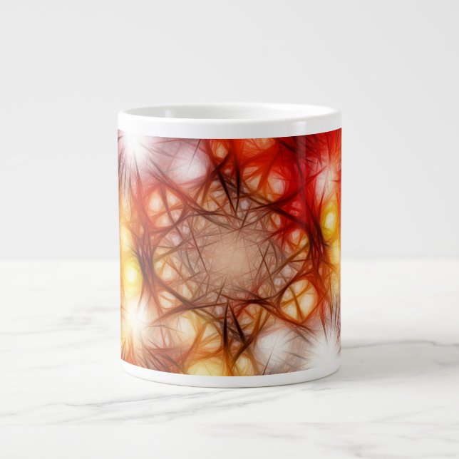 Abstract Fireworks Stars Background Large Coffee Mug (Front)