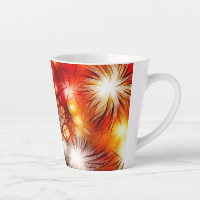 Abstract Fireworks Stars Background Latte Mug (Right)