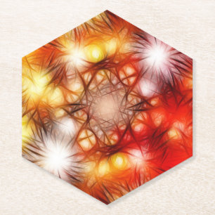 Abstract Fireworks Stars Background Paper Coaster