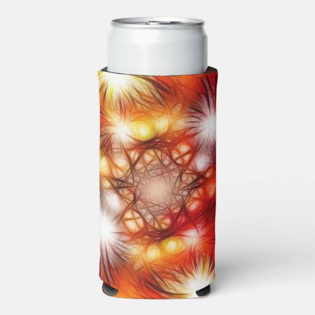 Abstract Fireworks Stars Background Seltzer Can Cooler (Seltzer Front)